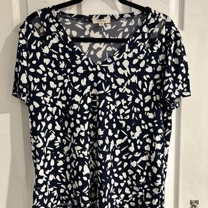 Como Blue Short Sleeve Blouse